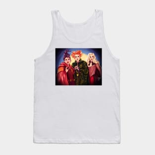 Sanderson sisters, Mary, Sarah, magic, halloween, All Hallows’ Eve, spooky, witches, witch, broom, hocus Tank Top